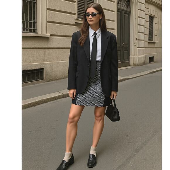 THEORY Navarro Chevron Wool Blend Pencil Skirt Size 6 - Picture 1 of 6